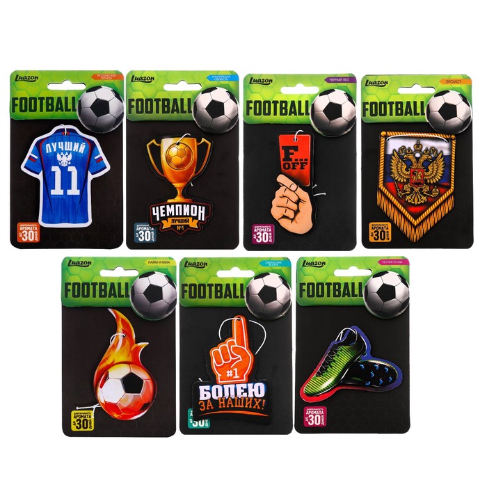 Ароматизатор бумажный, футбол "Мяч", лайм и мята