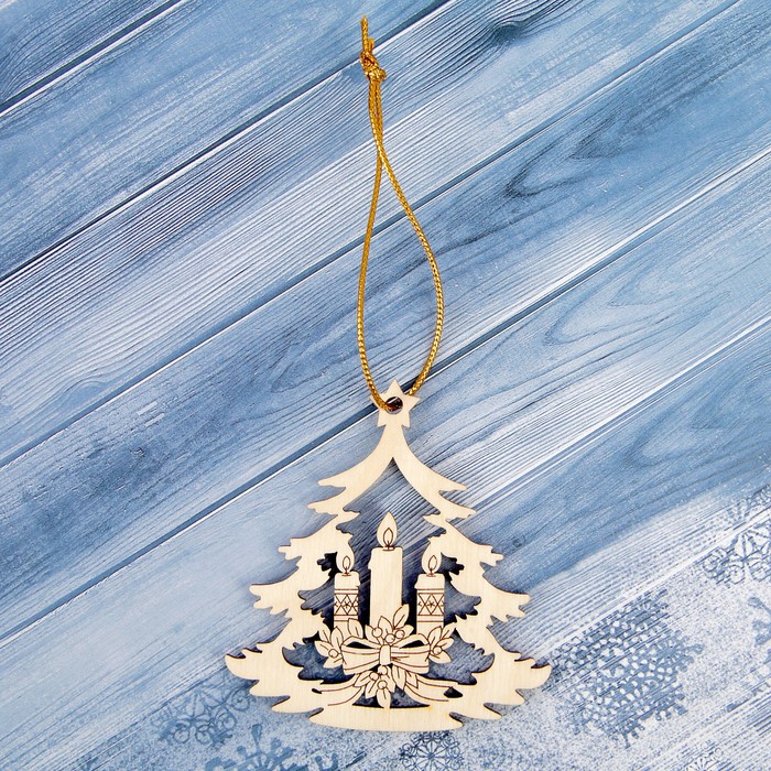 Подвеска на ёлку «Ёлочка», рождественские свечи, 8,2×8,9 см
