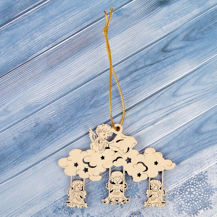 Подвеска на ёлку «4 ангелочка», 9,7×7,2 см