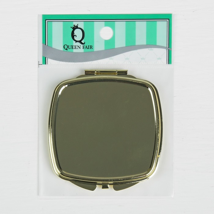 Зеркало складное, квадратное, без увеличения, двустороннее, цвет золотой