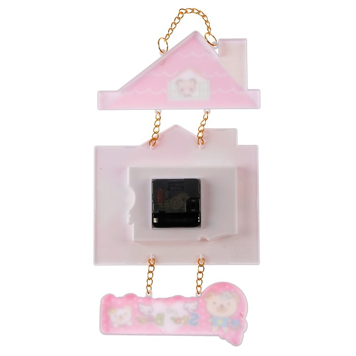 Часы настенные детские "Розовый домик с мишками", 20х40 см