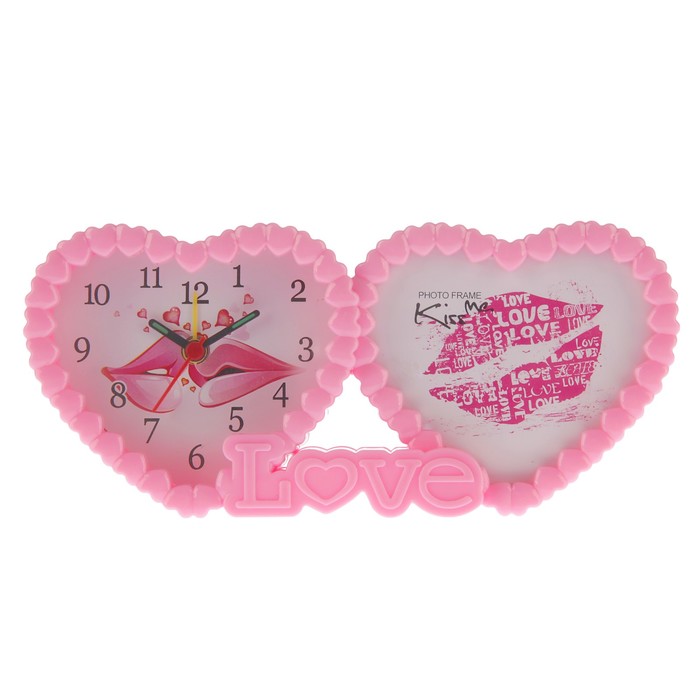 Часы настенные детские "Сердечки", 18х8.5 см, микс