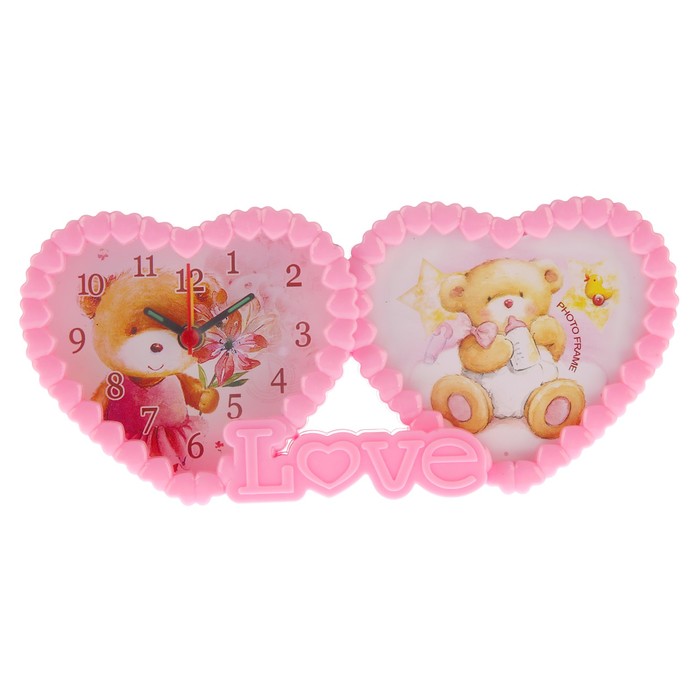 Часы настенные детские "Сердечки", 18х8.5 см, микс