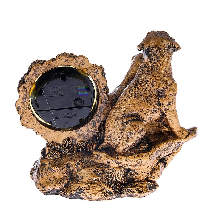 Часы настольные серия Полистоун. Щенки, бат 1АА, 16*16см