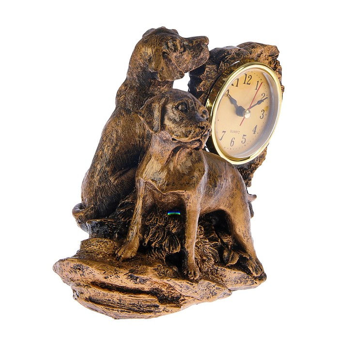 Часы настольные серия Полистоун. Собачья стая, бат 1АА, 16*16см