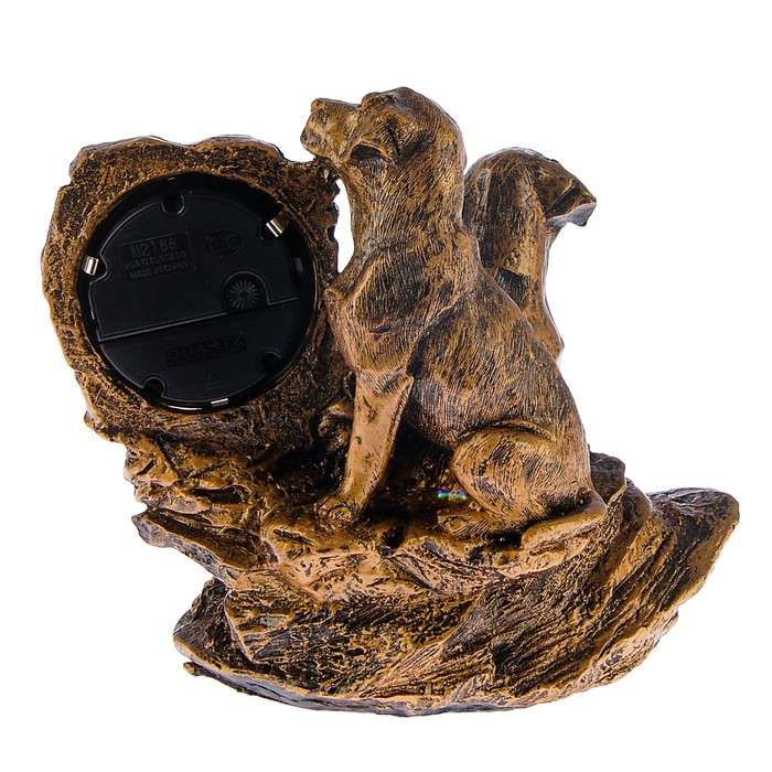 Часы настольные серия Полистоун. Собачья стая, бат 1АА, 16*16см