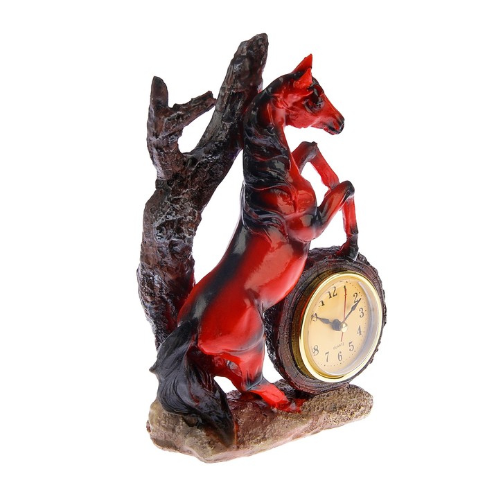 Часы настольные серия Полистоун. Конь, бат 1АА, 16*23см