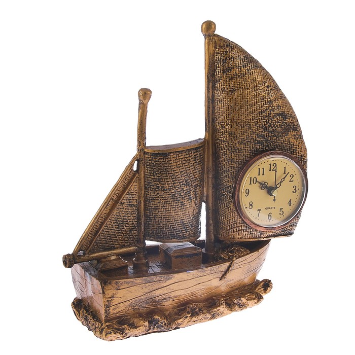 Часы настольные серия Полистоун. Парус одинокий, бат 1АА, 23*29см