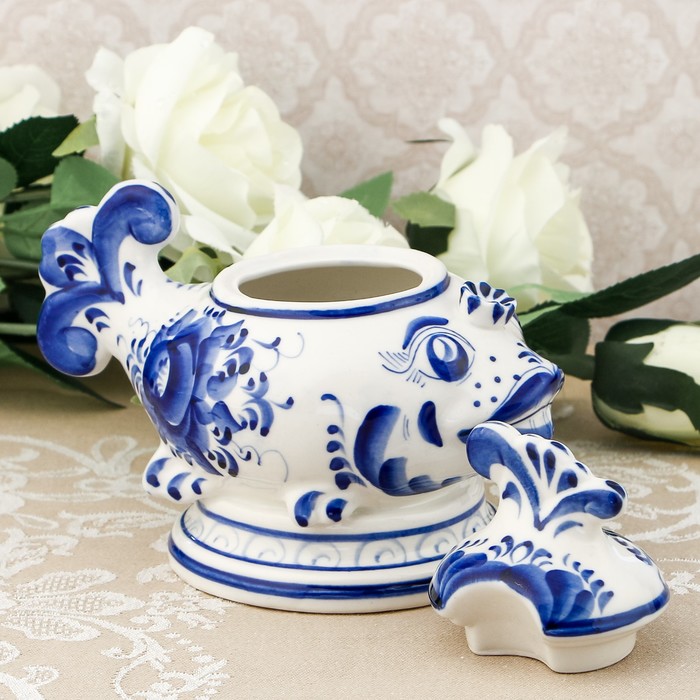 Икорница «Золотая рыбка», гжель