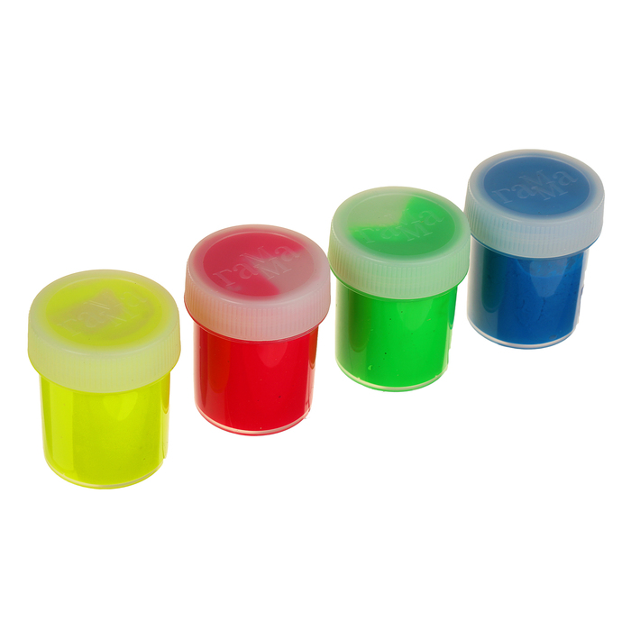 Краски пальчиковые набор 4 цвета по 40мл "Умная мама", неоновые