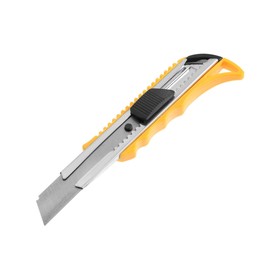 Нож универсальный ТУНДРА, металлическая направляющая, квадратный фиксатор, усиленный, 18 мм