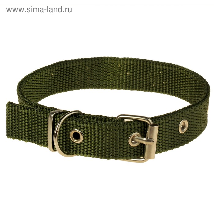 

Ошейник клёпаный, 40,5 х 2 см, ОШ 26-34 см, полиэстер, тёмно-зелёный