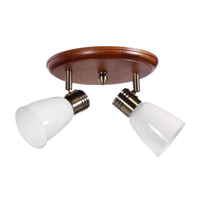 Люстра спот "Анри" 2 лампы Е14 60Вт Орех 29х21х17 см.