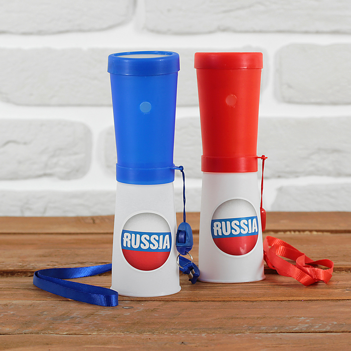 Свисток-гуделка болельщика Russia, 17 см, цвета МИКС