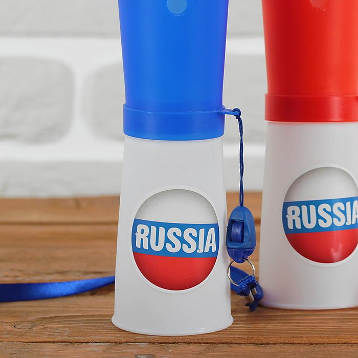 Свисток-гуделка болельщика Russia, 17 см, цвета МИКС