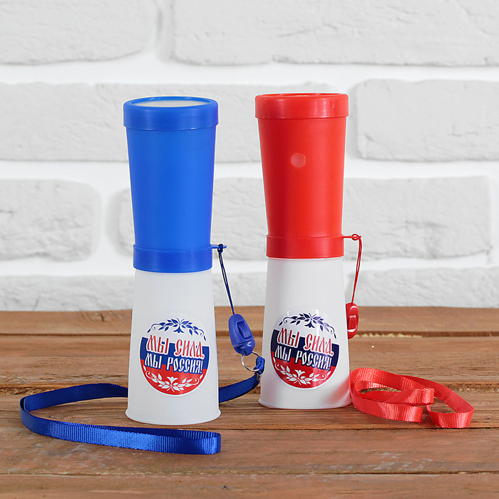 Свисток-гуделка болельщика "Мы — сила, мы — Россия!", 17 см, цвета МИКС