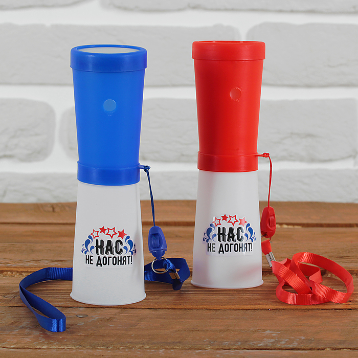 Свисток-гуделка болельщика "Нас не догонят!", 17 см, цвета МИКС