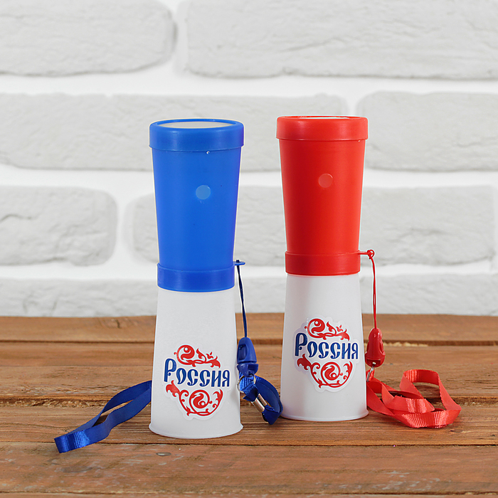 Свисток-гуделка болельщика "Россия", 17 см, цвета МИКС