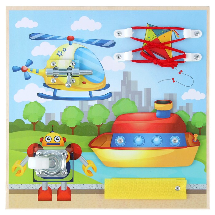 Бизиборд "Робот в городе" 25 х 25 см