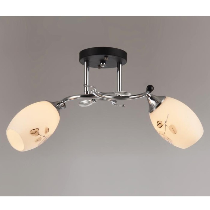 Люстра "Лора" 2 лампы E27 40Вт 50х50х24см.хром-черный