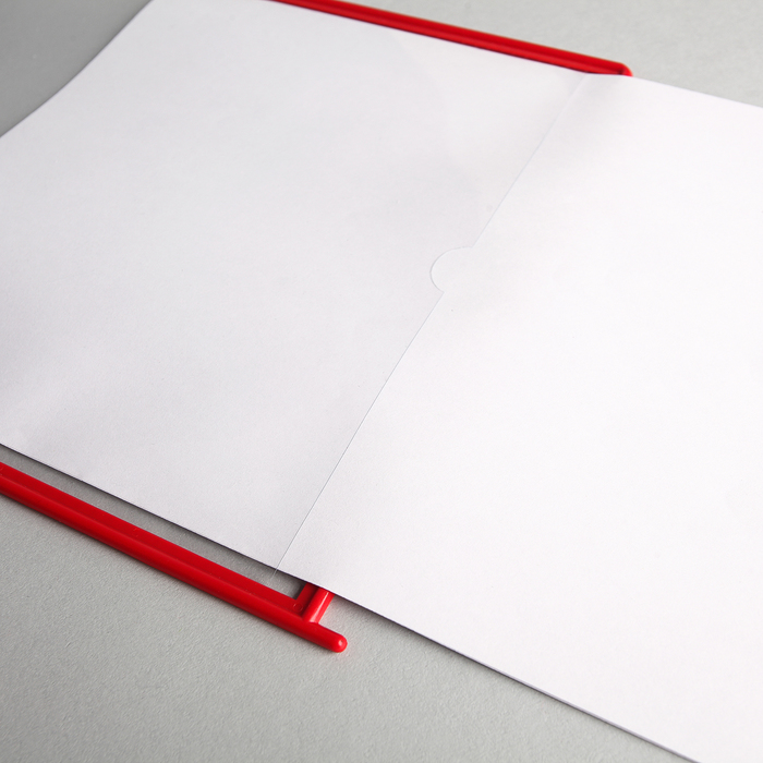 Доска информационная 4 плоских кармана, 2 перекидные системы, цвет красный