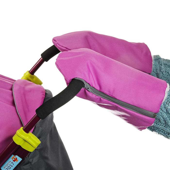 Санки-коляска "Ника детям 7-2", рисунок со снеговиком (модель 2017 года), цвет орхидея