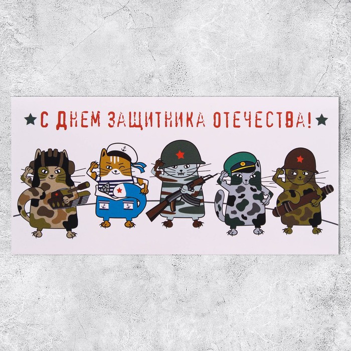 

Конверт для денег «23 Февраля», котофлот, 16,5 × 8 см