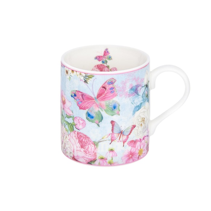 Кружка - подарок 230 мл, 10,5 х 7 х 8 см, "Летние бабочки" в подарочной коробке