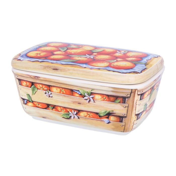 Банка для печенья/конфет "Апельсины", 18 х 11,5 х 8,5 см, 800 мл, крышка