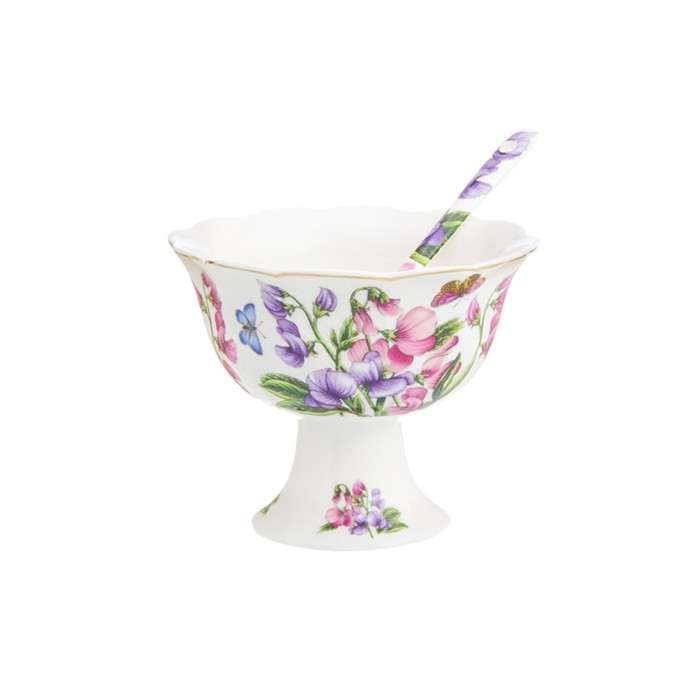 Креманка "Душистый горошек", 10,5 х 10,5 х 8,5 см, 200 мл, ложка