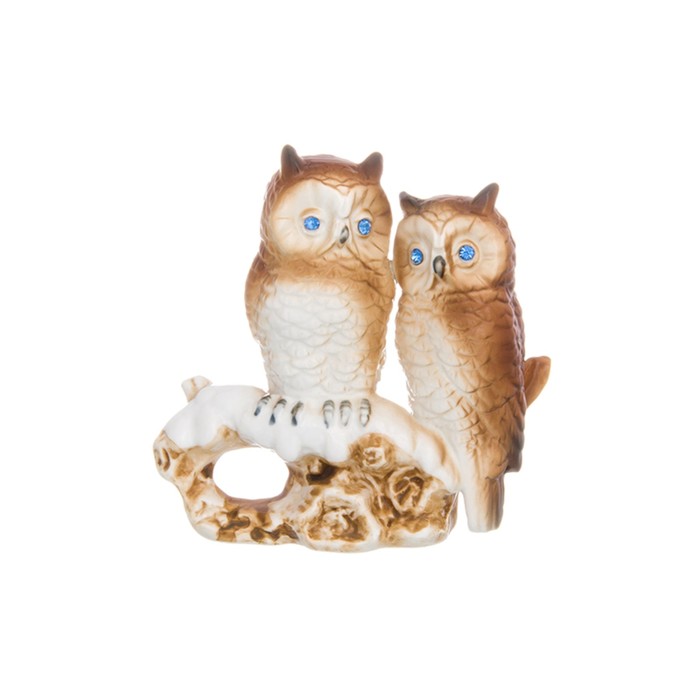 Фигурка декоративная 11 х 5 х 11 см, "Совы на ветке", цветная