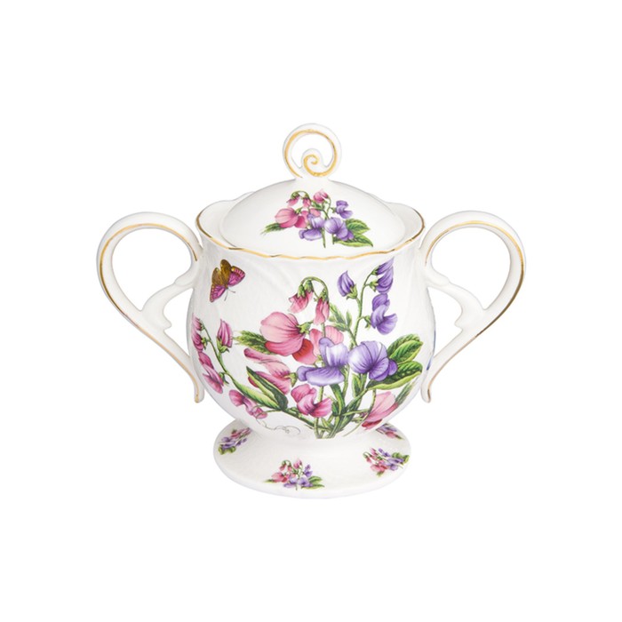 Сахарница 380 мл, 16 х 9,5 х 13,5 см, "Душистый горошек", с двумя ручками, крышка