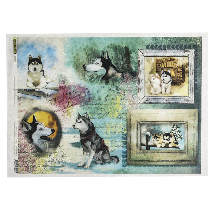 Рисовая бумага для декупажа "Лайки" формат  A3, 25г/м