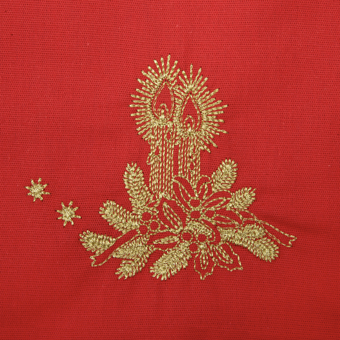 Набор салфеток "Этель" Рождественские свечи, 40х40 цвет красный, 2 шт, с ВМГО хл, 200 гр/м²