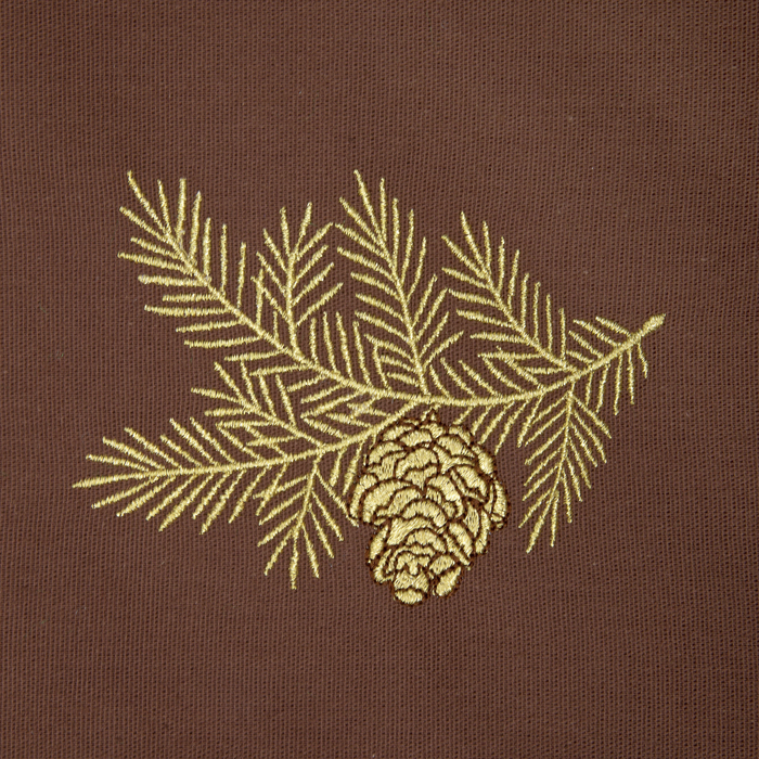 Набор салфеток "Этель" Ветка ели, 40х40 цвет шоколад, 2 шт, с ВМГО хл, 200 гр/м²