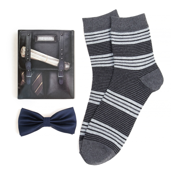 Набор мужской "Деловой мужчина" бабочка и носки, размер 41-44 (27-29 см)