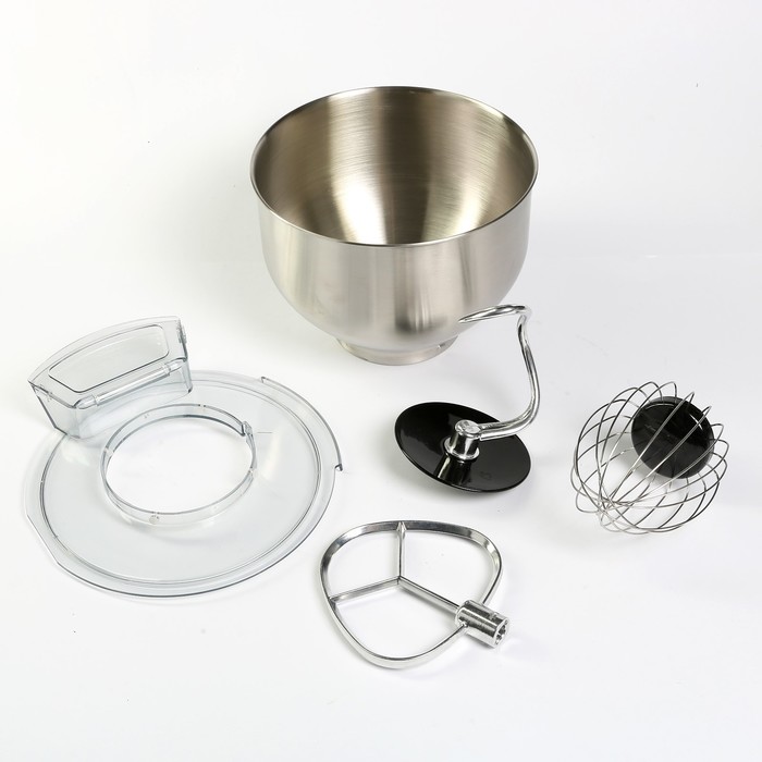 Миксер-тестомес FIRST FA-5259-3, 700 Вт, чаша 5 л, 10 скоростей, 3 насадки, серебристый