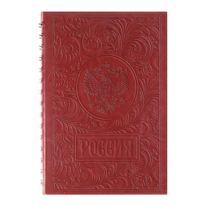 Ежедневник на скрытом гребне "Россия", экокожа, А5, 160 листов