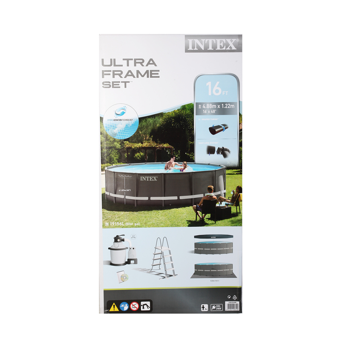 Бассейн каркасн. Ultra Frame Set, круг.,488х122 см,(песч. фил.нас., лес-ца,тент, под-лка) 26324NP INTEX
