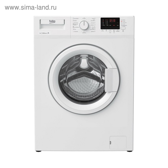 Стиральная машина Beko WRE 65P2 BWW, класс А, 1000 об/мин, 6 кг, белая