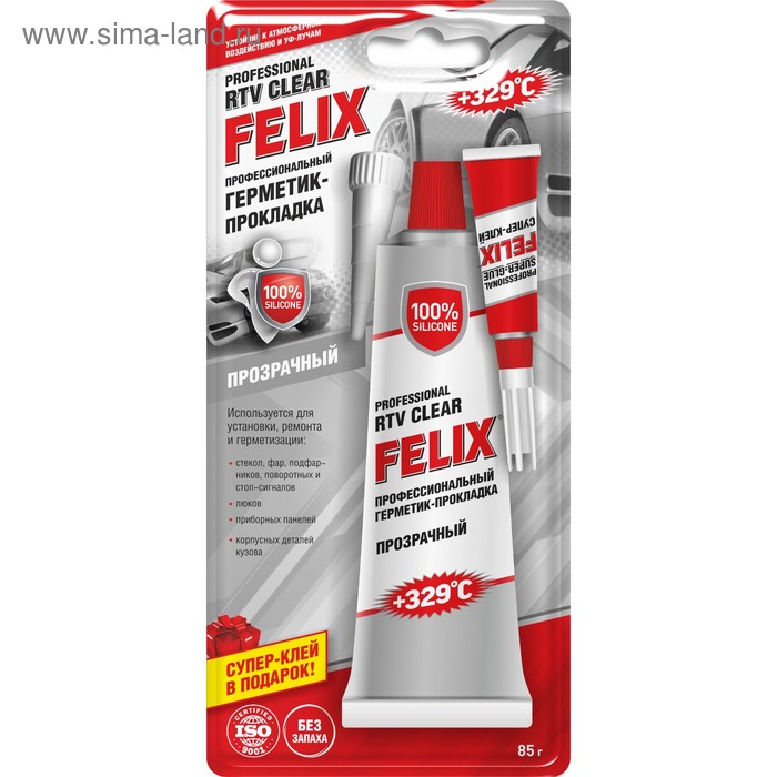 Герметик-прокладка FELIX (прозрачный), 85 г. герметик прокладка felix 85г красный
