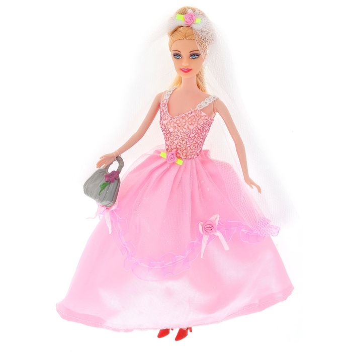 Кукла модель "Невеста" в свадебном платье, с аксессуарами, МИКС