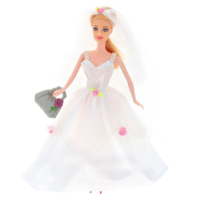 Кукла модель "Невеста" в свадебном платье, с аксессуарами, МИКС