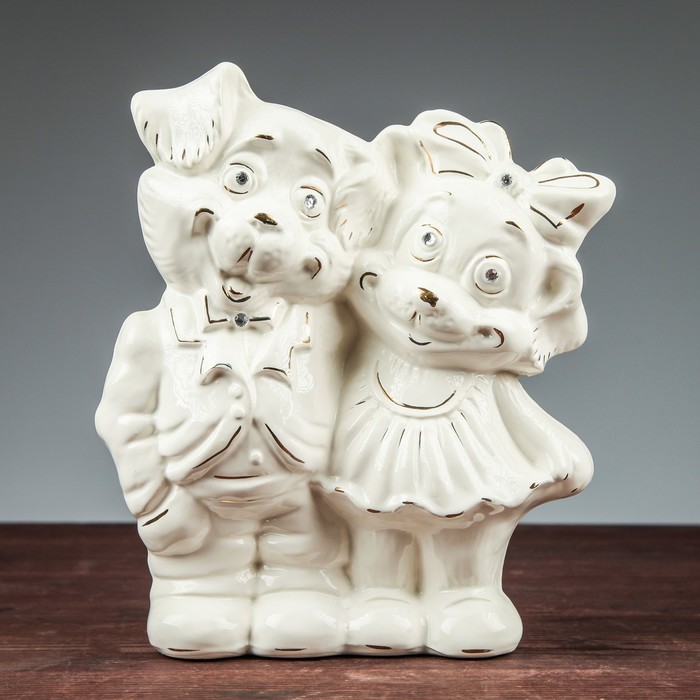 Копилка "Собаки пара" глянец белый