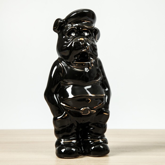 Копилка "Собака Бульдог Фраер" глянец чёрный