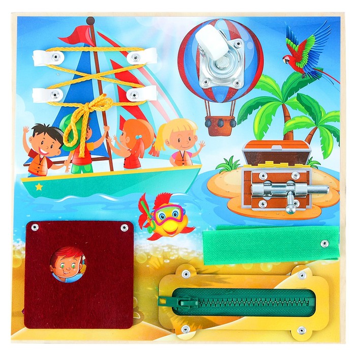 Бизиборд "Веселое путешествие" 25 х 25 см