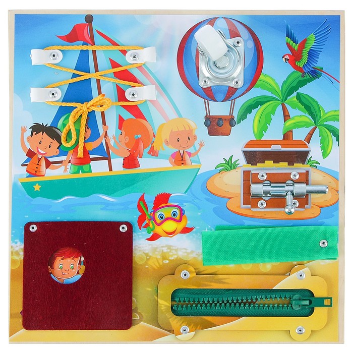 Бизиборд "Веселое путешествие" 25 х 25 см