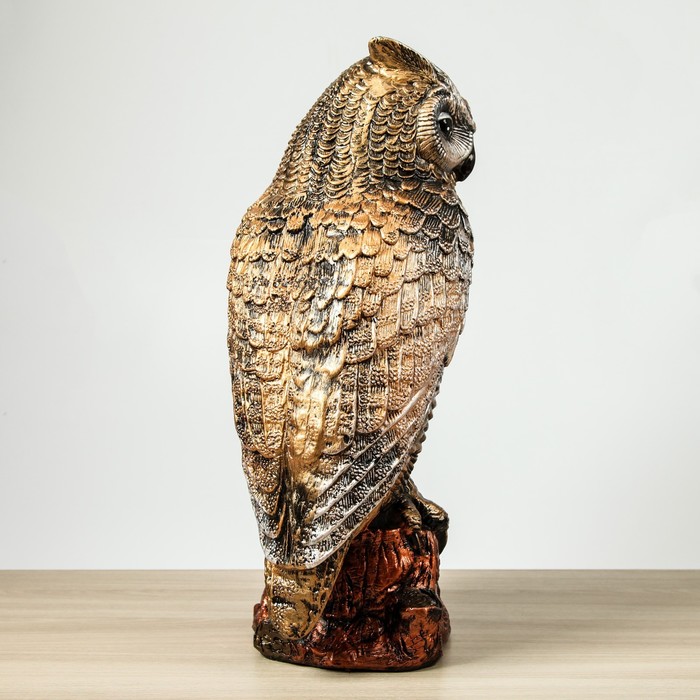 Сувенир "Сова на пне", большая, бронза