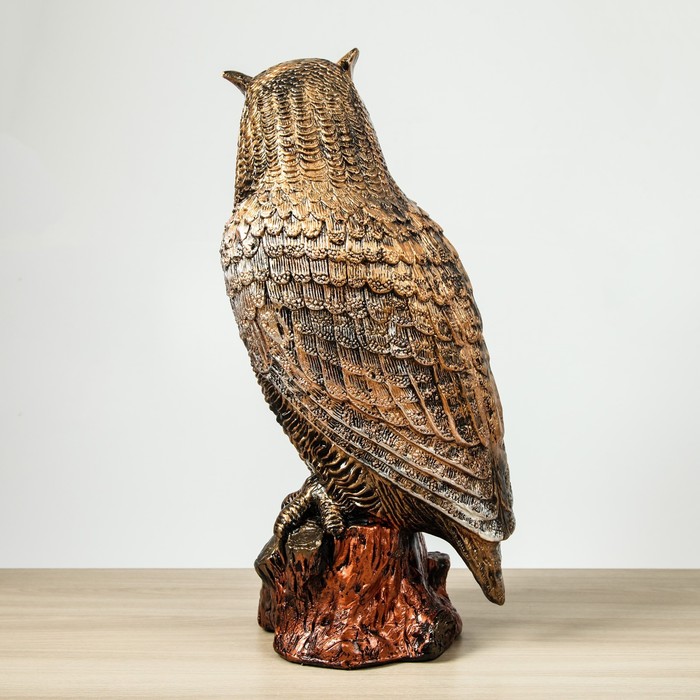 Сувенир "Сова на пне", большая, бронза