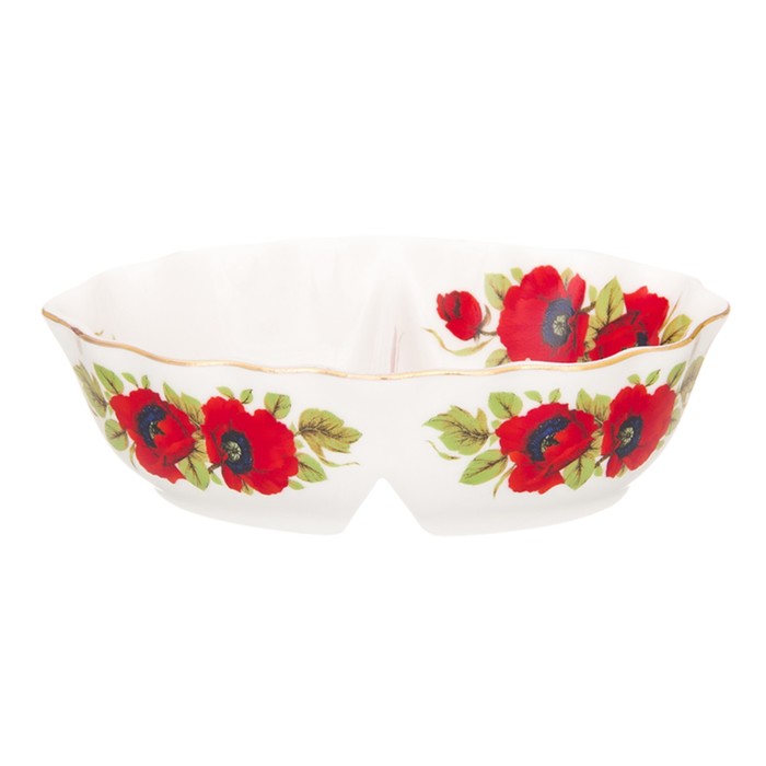 Солонка - перечница 11,5 х 6,5 х 3,5 см, 25 мл, "Маки" 2 секции, овальный